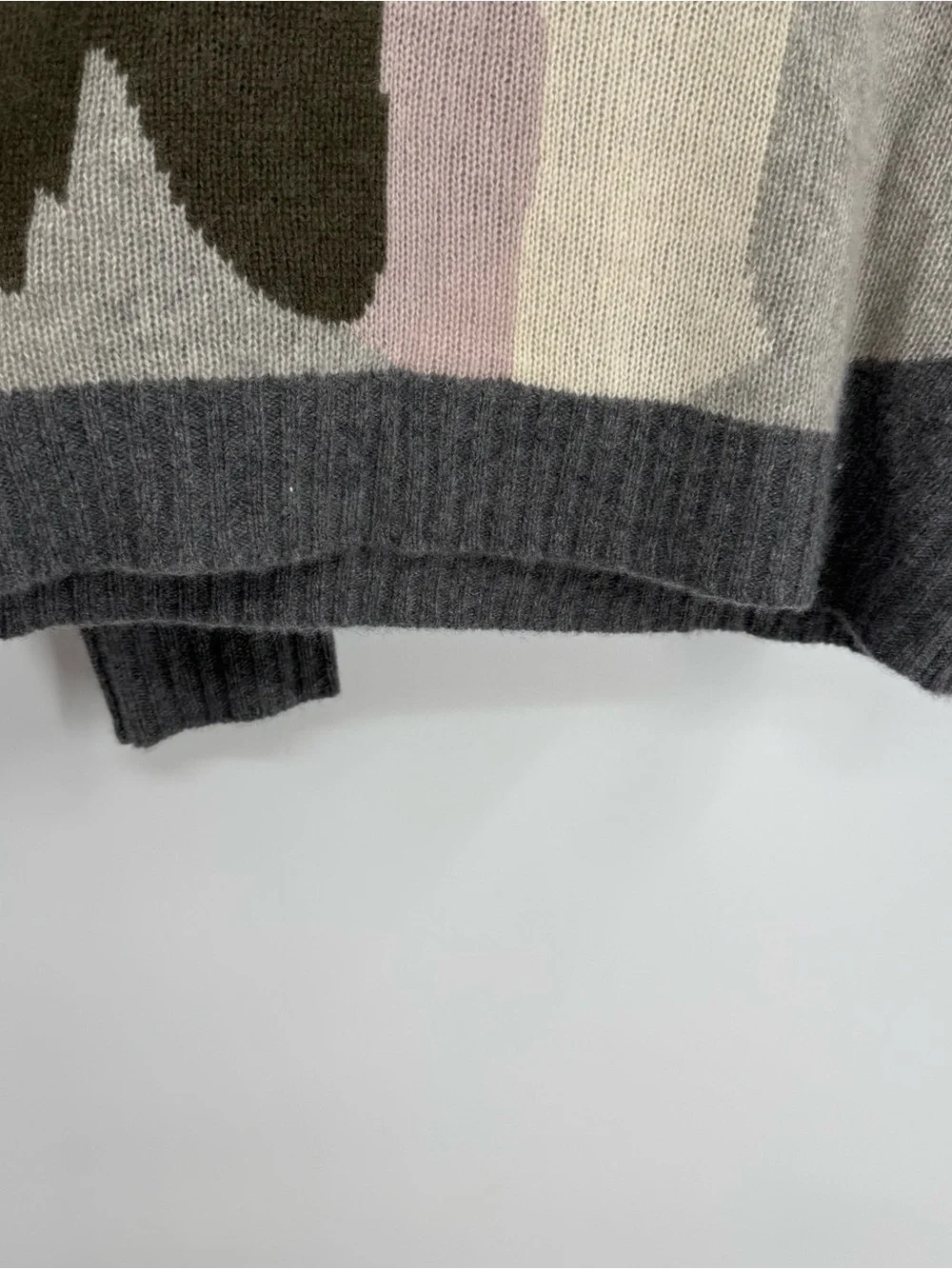 Skull Cashmere Womens Gray Pink 100% Cashmere Skull-Back Sweater Size M Pullover